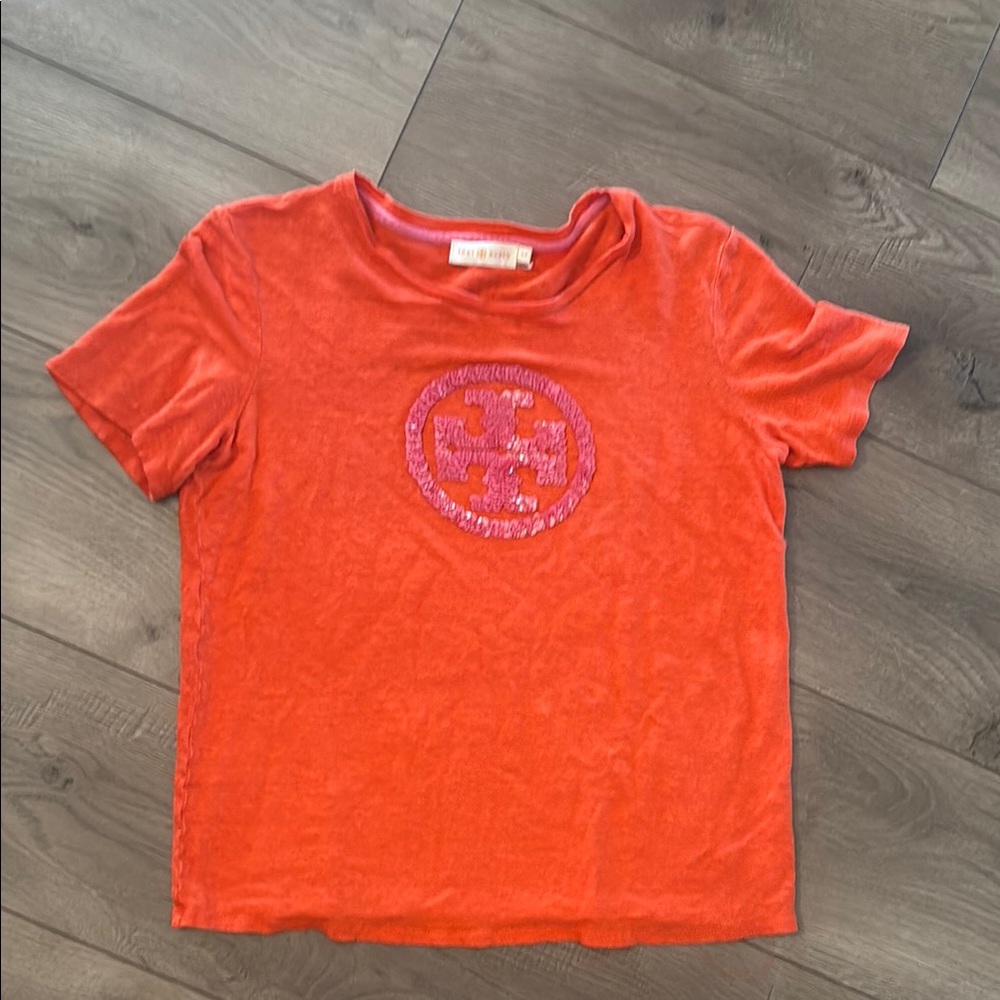 Tory Burch Sequin Logo Tee